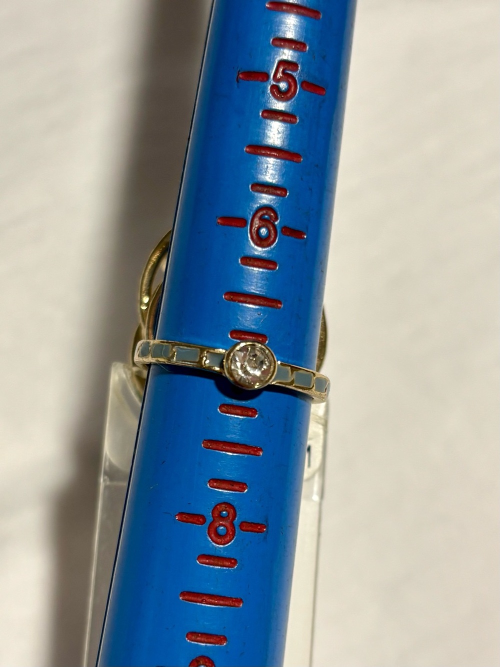 4/$15 Set of 5 Gold-Trim Multicolor Enamel Rings with Crystals, NWT, Sz 7 4/$15 - Picture 6 of 7